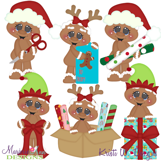 Wrapping Good Times-Gingers SVG Cutting Files + Clipart - Click Image to Close
